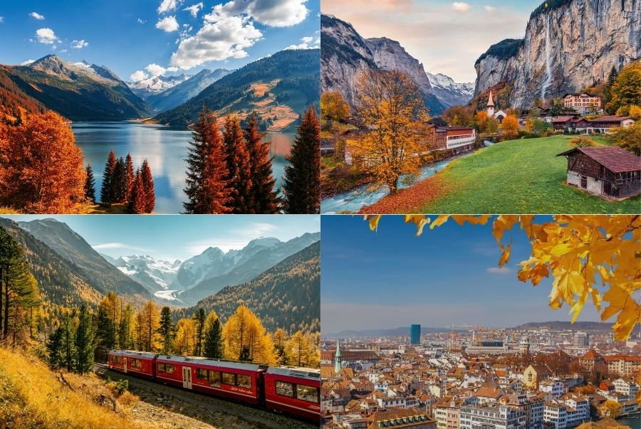 Những địa điểm ngắm lá đỏ mùa thu đẹp nhất tại Thụy Sĩ