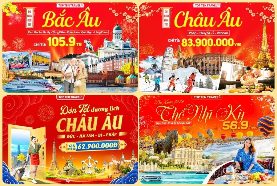Tour Châu Âu Tết 2026: Trọn gói, giá ưu đãi, lịch khởi hành