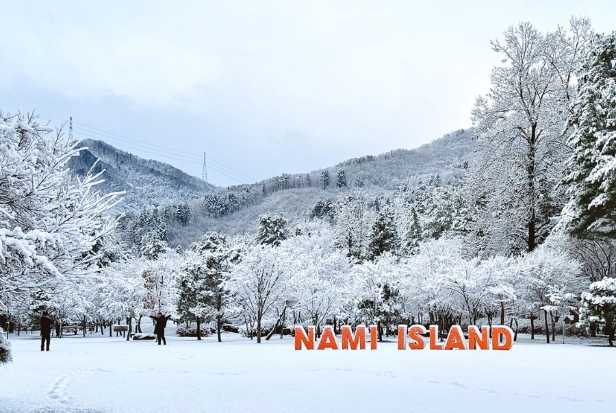 Ngẩn ngơ trước vẻ đẹp của đảo Nami vào mùa đông Hàn Quốc