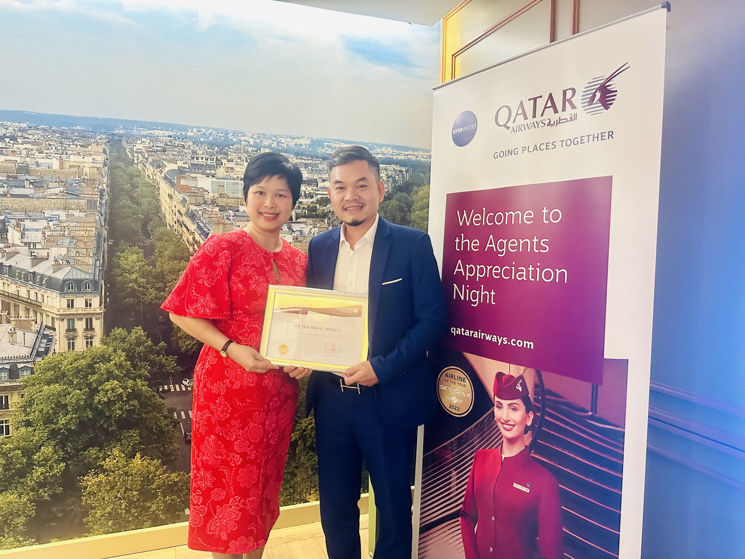 Top Ten Travel là 'Đơn vị du lịch xuất sắc' của Qatar Airways