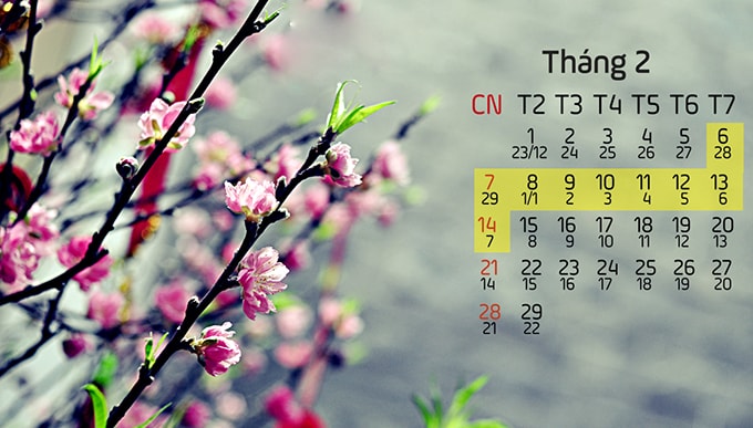 Lịch nghỉ chính thức Tết Nguyên đán và các kỳ nghỉ lễ trong năm 2016