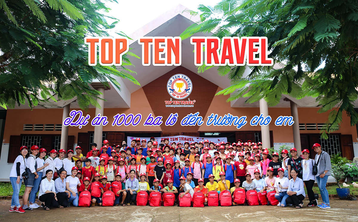 Top Ten Travel tặng hơn 45 triệu đồng cho trẻ em nghèo trong Dự án '1000 ba lô đến trường'