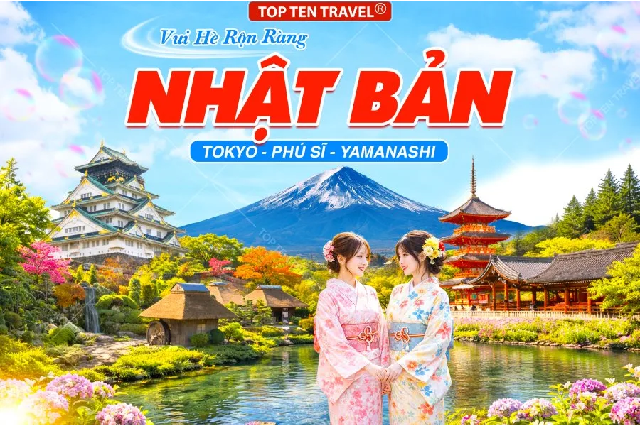 Tour Nhật Bản: Narita - Tokyo - Phú Sĩ - Yamanashi (No shop)