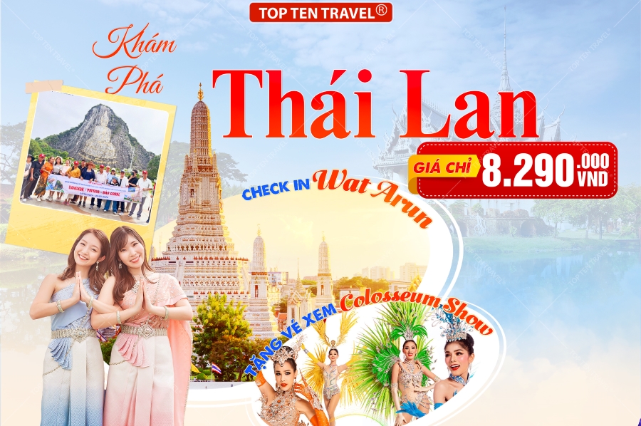 Du Lịch Thái Lan Bay 5 Sao: Bangkok - Pattaya - Suanthai - Muang Boran - Wat Arun | 5N4D