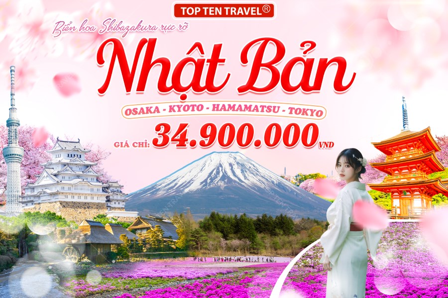 Tour Nhật Bản Mùa hoa Chi Anh: Narita - Tokyo - Yamanashi - Nagoya - Osaka