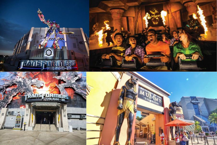 Transformers và The Mummy là hai trải nghiệm hoạt động dành cho những người yêu mạo hiểm