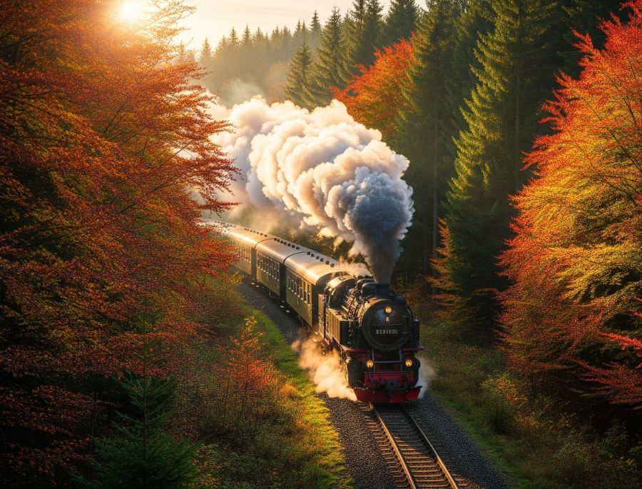  Tàu hơi nước Brockenbahn - Chuyến tàu cổ đầy thú vị để khám phá khung cảnh mùa thu