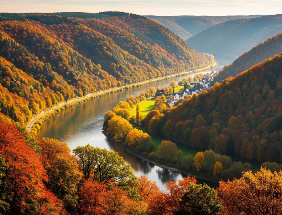 Khung cảnh nên thơ tại thung lũng Rhine mỗi khi mùa thu về