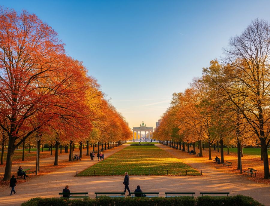 Tiergarten khoác lên mình tấm áo vàng rực rỡ mỗi khi mùa thu đến