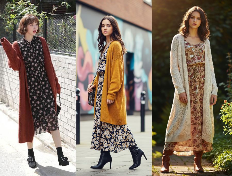 Bộ trnag phục mang đến vẻ đẹp dịu dàng, cổ điển, thích hợp cho khoảnh khắc đi dạo dưới tán lá vàng