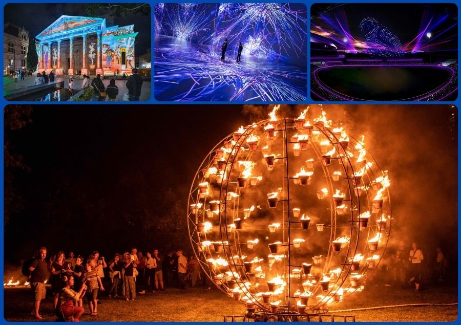 Khung cảnh rực rỡ với những màn trình diễn ánh sáng đẹp mắt