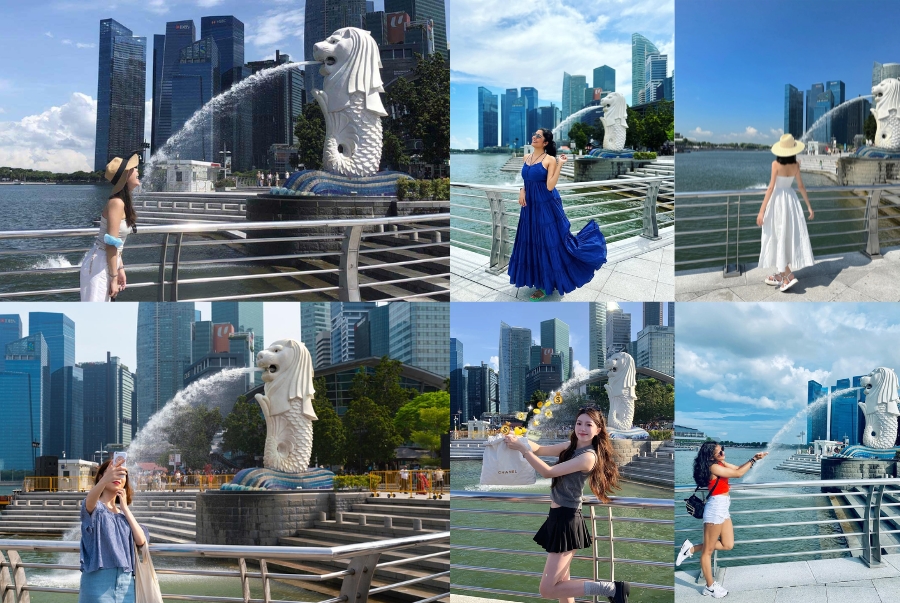 Bất kỳ du khách nào đến Singapore cũng muốn có cho mình một bức ảnh check-in cùng tượng sư tử