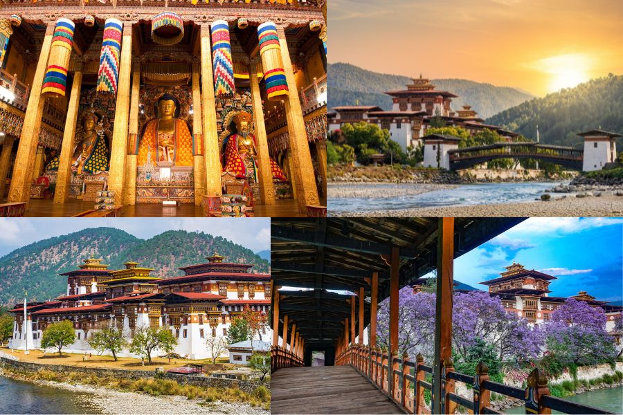 Punakha Dzong sở hữu vị trí đắc địa khi nằm tại vị trí giao nhau của hai con sông Pho Chhu và Mo Chhu