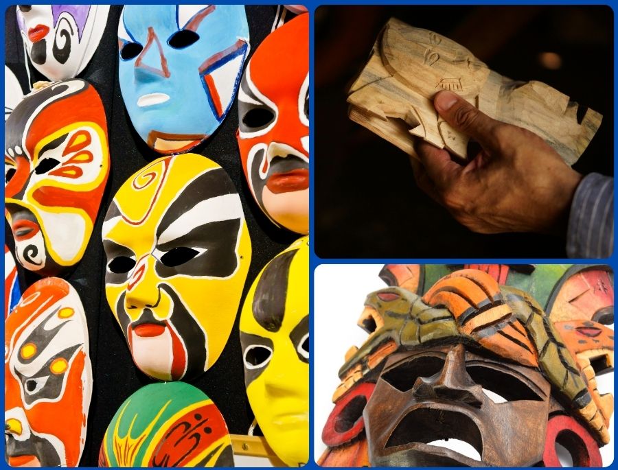 Mặt nạ gỗ là một trong những sản phẩm đặc trưng và độc đáo của Lệ Giang