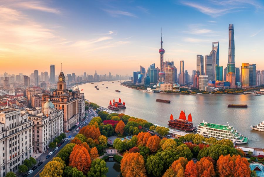 Khung cảnh rực rỡ của Thượng Hải mỗi khi mùa thu gõ cửa