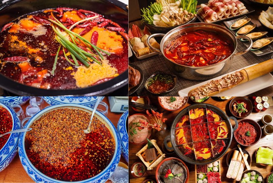 Một nồi lẩu Tứ xuyên thơm ngon với nhiều loại hương vị khác nhau