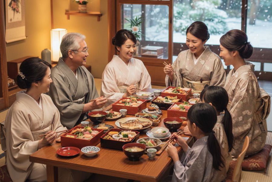 Thưởng thức ẩm thực là một trong những trải nghiệm hấp dẫn nhất khi đi du lịch Nhật Bản dịp tết