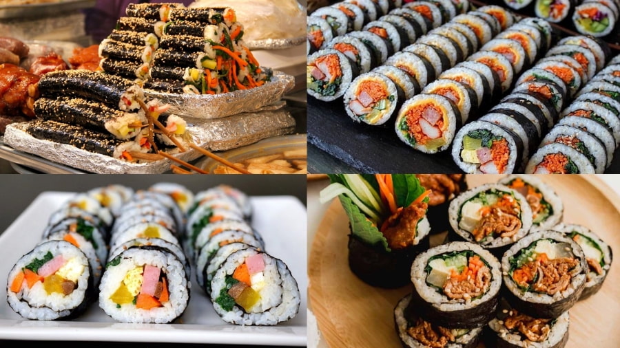 Kimbap là một đại diện tiêu biểu của ẩm thực đường phố Seoul, được bày bán khắp các con phố và khu chợ