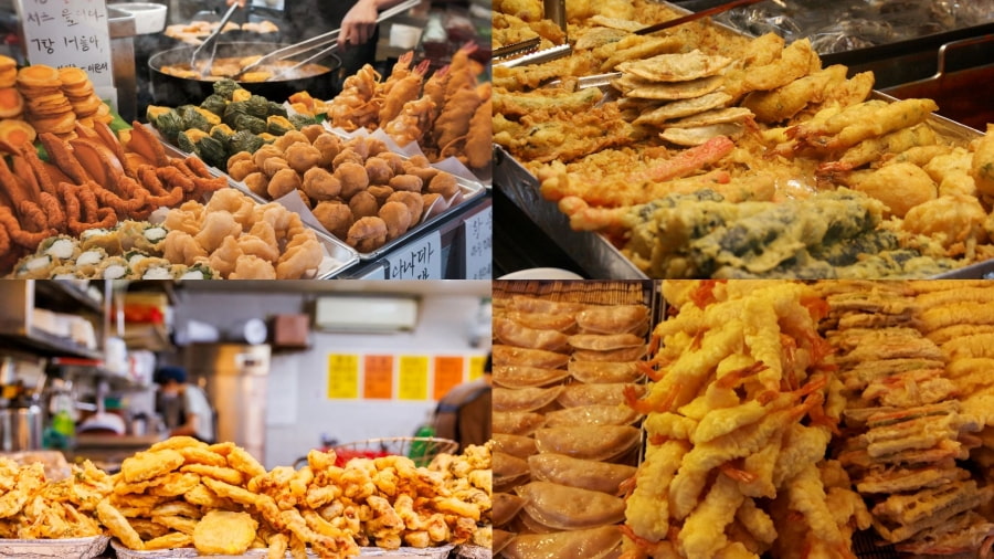 Lang thang trên những con phố ẩm thực sầm uất của Seoul, bạn khó lòng có thể bỏ qua những quầy hàng Twigim đầy hấp dẫn