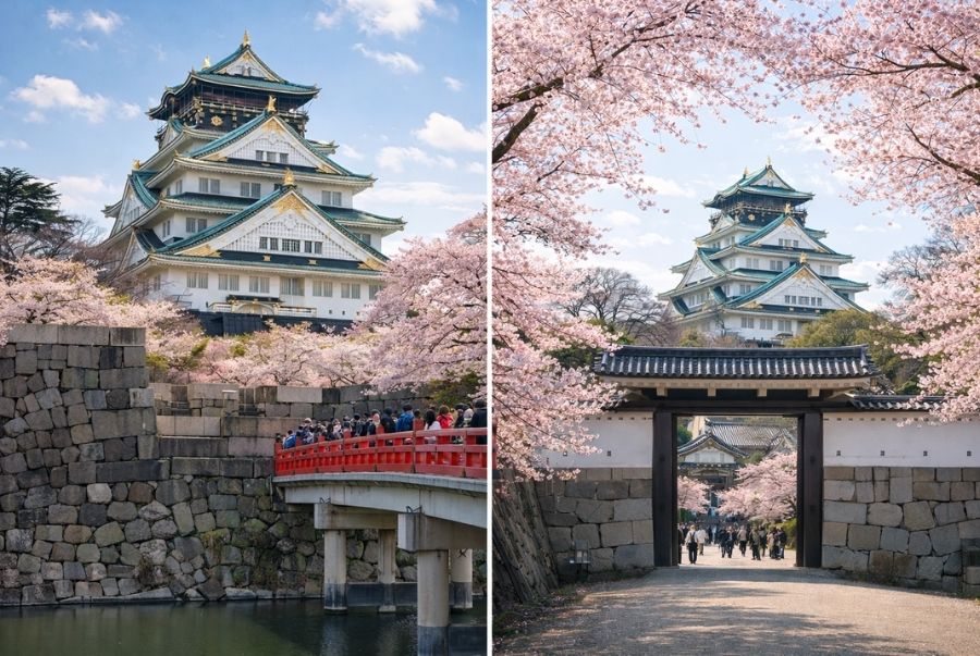 Kiến trúc của Lâu Đài Osaka mang vẻ đẹp vừa truyền thống, vừa đồ sộ, uy nghi