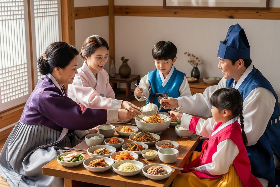 Mặc trang phục truyền thống và thưởng thức ẩm thực là một trải nghiệm khó quên trong hành trình khám phá Hàn Quốc mùa thu