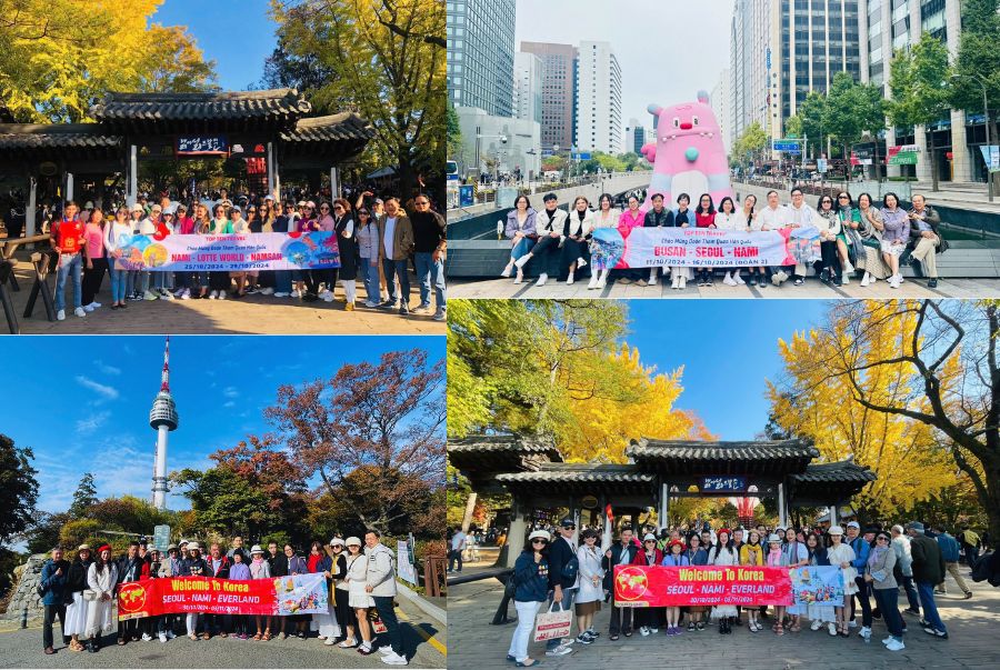 Đoàn khách Top Ten Travel trên hành trình khám phá Hàn Quốc mùa thu