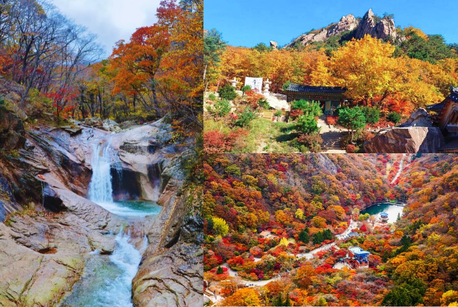 Núi Seoraksan được mệnh danh là một trong những nơi ngắm lá đỏ đẹp nhất Hàn Quốc