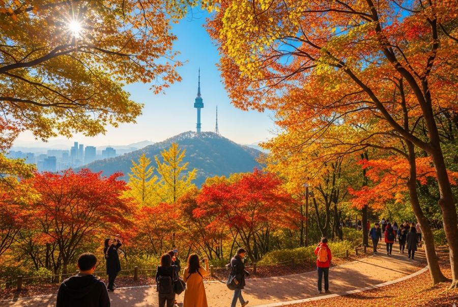 Toàn cảnh công viên Namsan với vẻ đẹp say đắm lòng người
