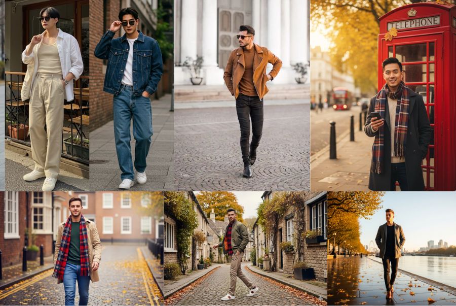 Phong cách của nam giới vào mùa thu thường ưu tiên sự gọn gàng, lịch lãm