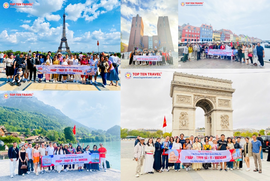 Một số đoàn khách du lịch Châu Âu đã khởi hành tại Top Ten Travel