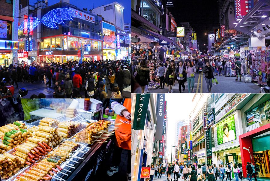 Các khu phố nhộn nhịp tại Hàn Quốc với vô số các mặt hàng đa dạng