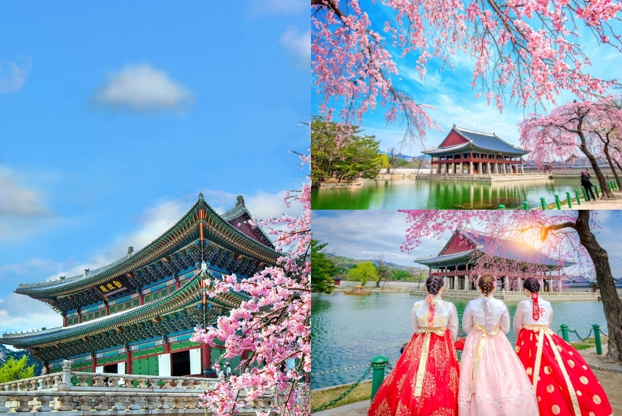 Cung điện Gyeongbokgung nằm ngay trung tâm thủ đô Seoul