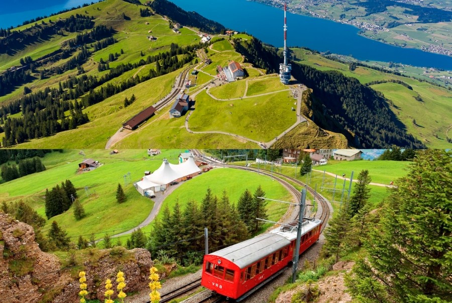Núi Rigi nữ hoàng núi non với panorama hồ và dãy Alps hùng vĩ