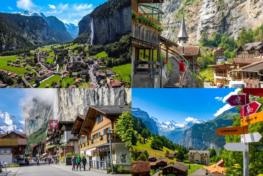 Thung lũng Lauterbrunnen thung lũng thác nước đẹp như tranh vẽ tại Thuỵ Sĩ