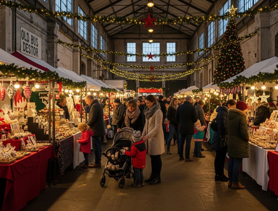 Các gian hàng tại khu chợ trở nên lung linh hơn mỗi khi mùa giáng sinh đến