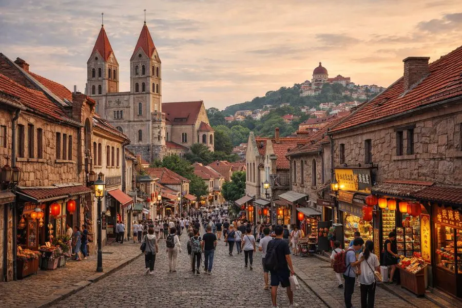 Khung cảnh mang đậm dấu ấn lịch sử của Thanh Đảo