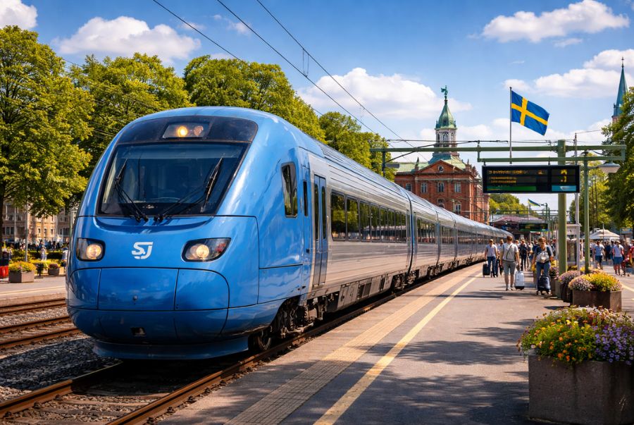 Tàu hỏa là một trong những phương tiện di chuyển phổ biến và được ưa chuộng nhất tại Thụy Điển