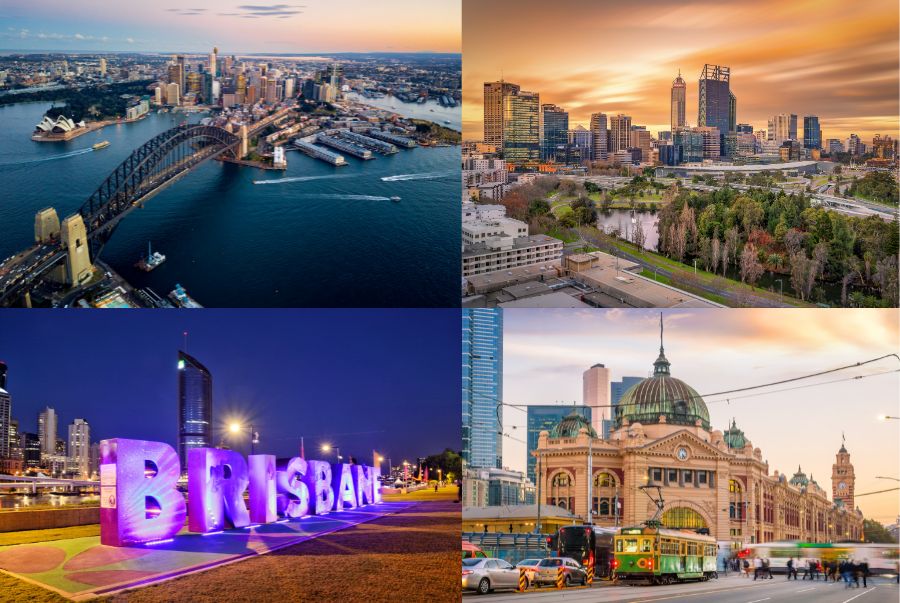 Mỗi thành phố ở Úc đều mang một bản sắc khác nhau, từ hiện đại náo nhiệt đến cổ kính yên bình
