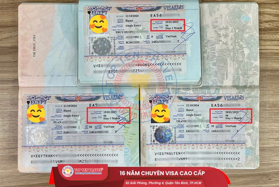 Visa Ai Cập được xin thành công bởi đội ngũ nhân viên nhà Top Ten Travel