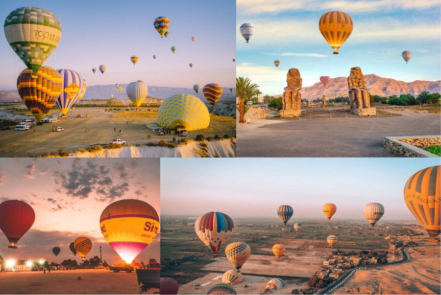 Trải nghiệm ngồi khinh khí cầu ngắm cảnh tại Ai Cập