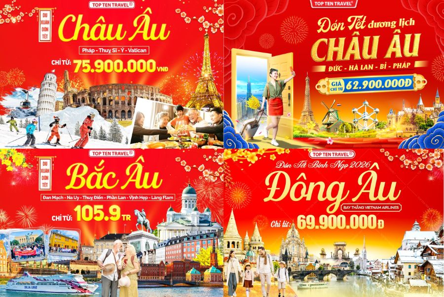 Danh sách các tour du lịch Châu Âu mùa đông và tết hấp dẫn nhất tại Top Ten Travel