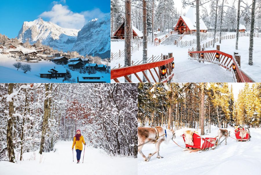 Mỗi một điểm đến tại Châu Âu đều mang lại khung cảnh rực rỡ với tuyết trắng