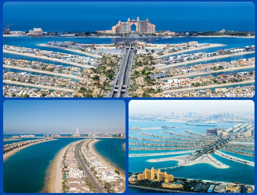 Palm Jumeirah là một tuyệt tác nhân tạo được thiết kế dưới hình dạng cây cọ độc đáo, vươn dài ra biển