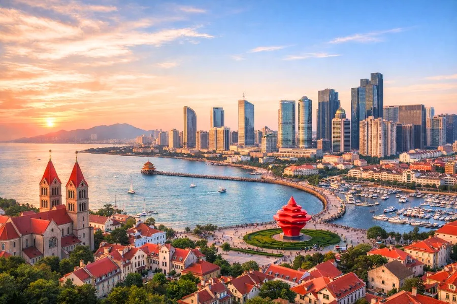 Toàn cảnh thành phố Thanh Đảo vô cùng nhộn nhịp với các hoạt động hấp dẫn