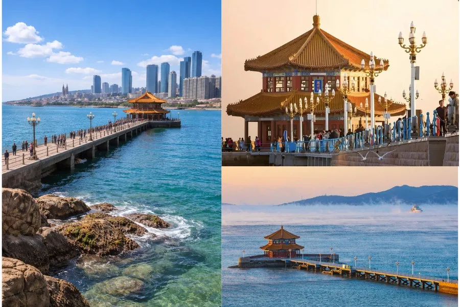 Cầu Zhanqiao sở hữu chiều dài 440 mét vươn thẳng ra biển Hoàng Hải