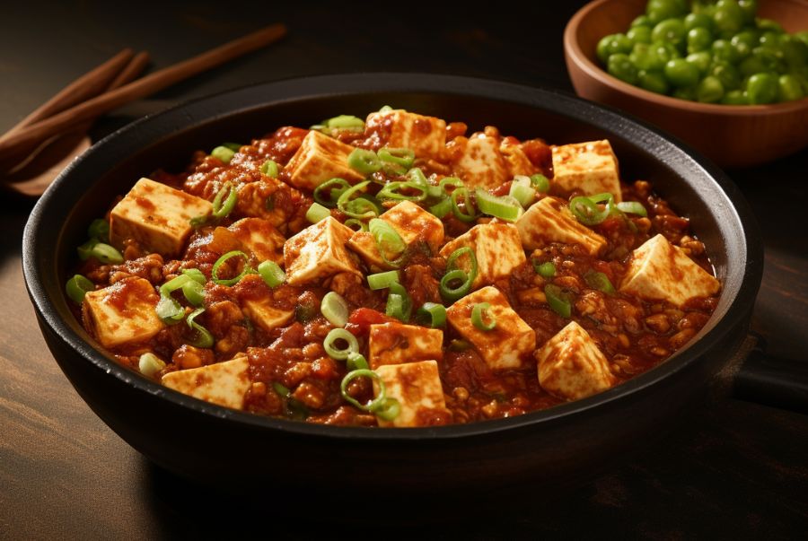 Đậu hũ Tứ Xuyên có hương vị cay tê đặc trưng, ăn kèm cơm trắng rất hợp vị