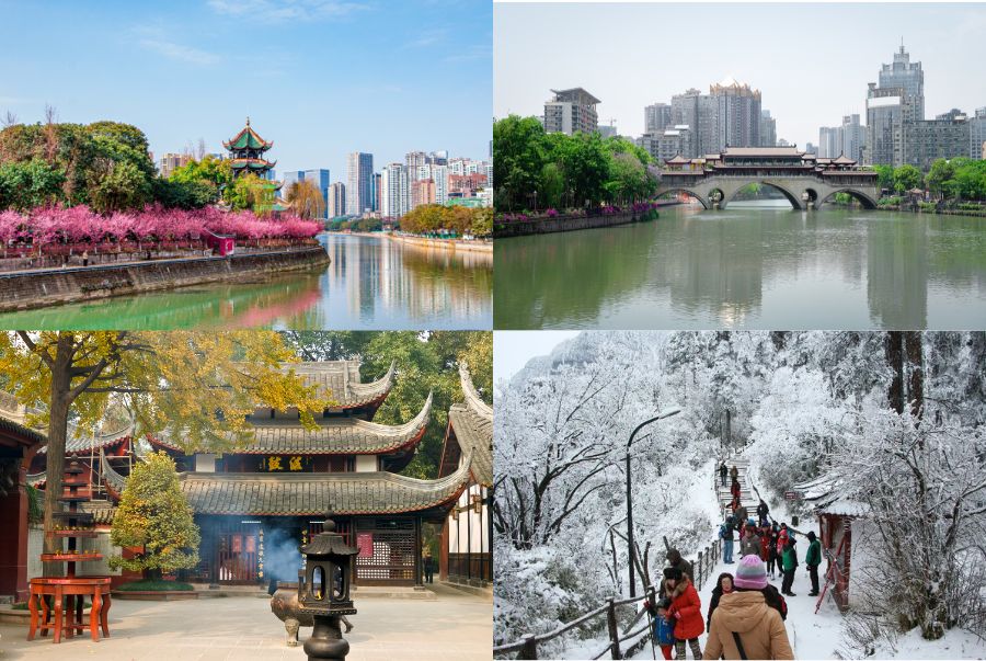 Thành Đô sở hữu đặc trưng khí hậu cận nhiệt đới ẩm, với 4 mùa rõ rệt