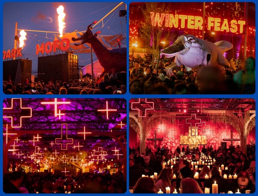 Dark sở hữu sắc đỏ đặc trưng kết hợp với lửa trại khổng lồ, các màn trình diễn táo bạo và lễ hội tắm nước đá đêm đông.