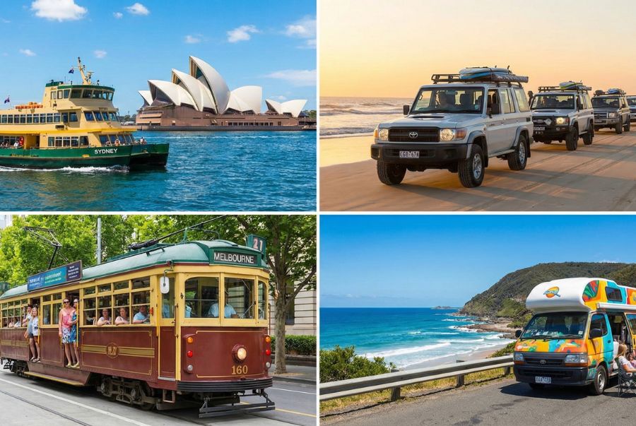 Một số các phương tiện di chuyển được du khách lựa chọn nhiều nhất khi đến với nước Úc