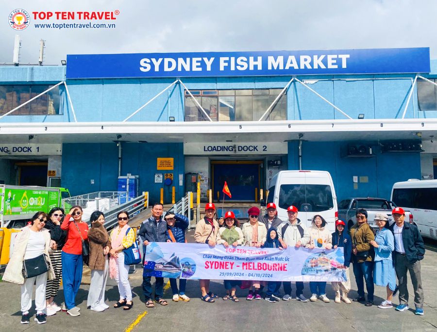 Đoàn Khách Top Ten Travel tham quan và khám phá Sydney fish market